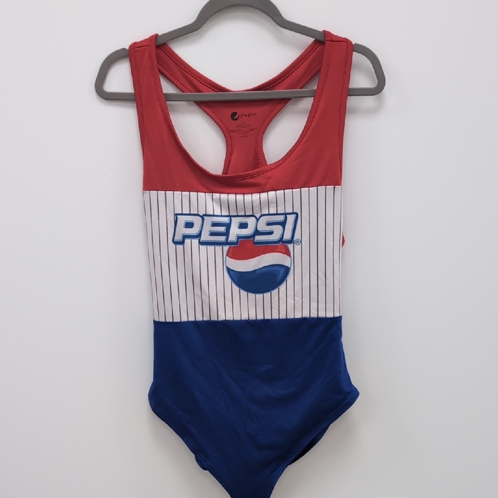 Pepsi Striped One Piece Swimsuit